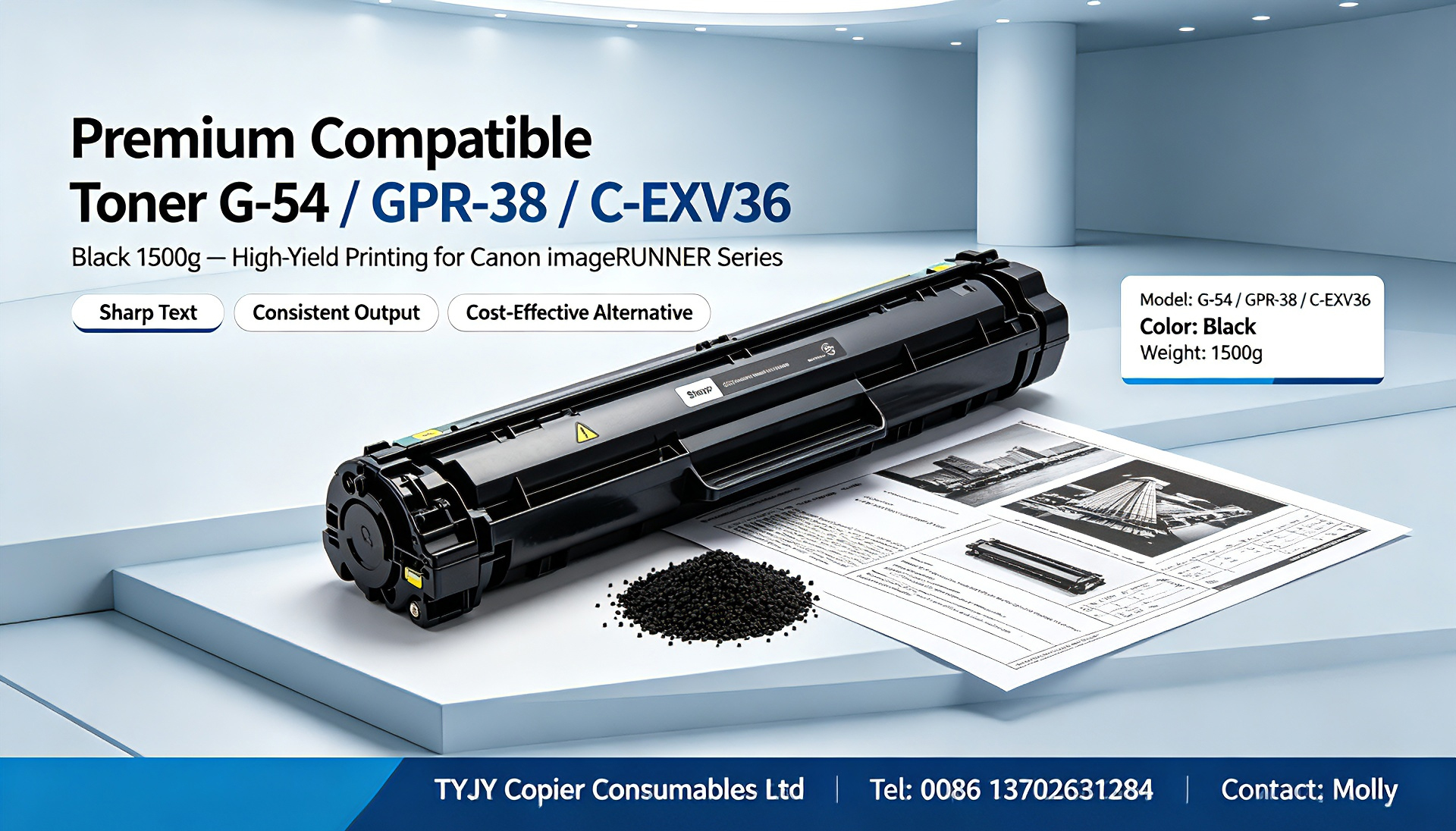 Najnowsze blogi firmy Premium Compatible Toner G-54 / GPR-38 / C-EXV36, Black 1500g | High-Yield Toner Cartridge for Canon imageRUNNER 6055, 6